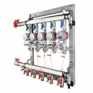 VT.GPM.05S04.L4 Узел этажный для поквартирного учета тепловой энергии Valtec 3/4", 4 вых., ввод слева
