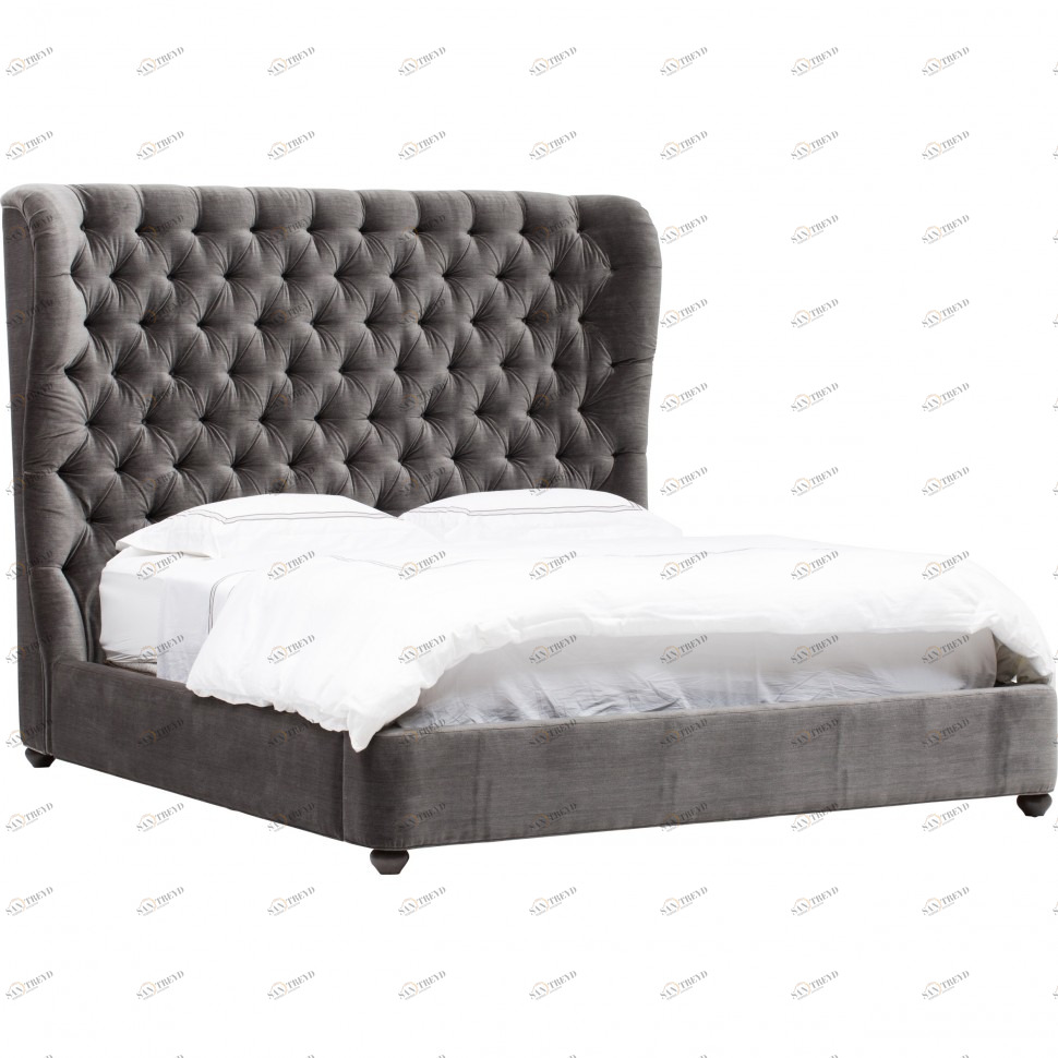 Кровать двуспальная 180х200 серая Amster ICON DESIGNE ДИЗАЙНЕРСКИЕ 177940 Серый 