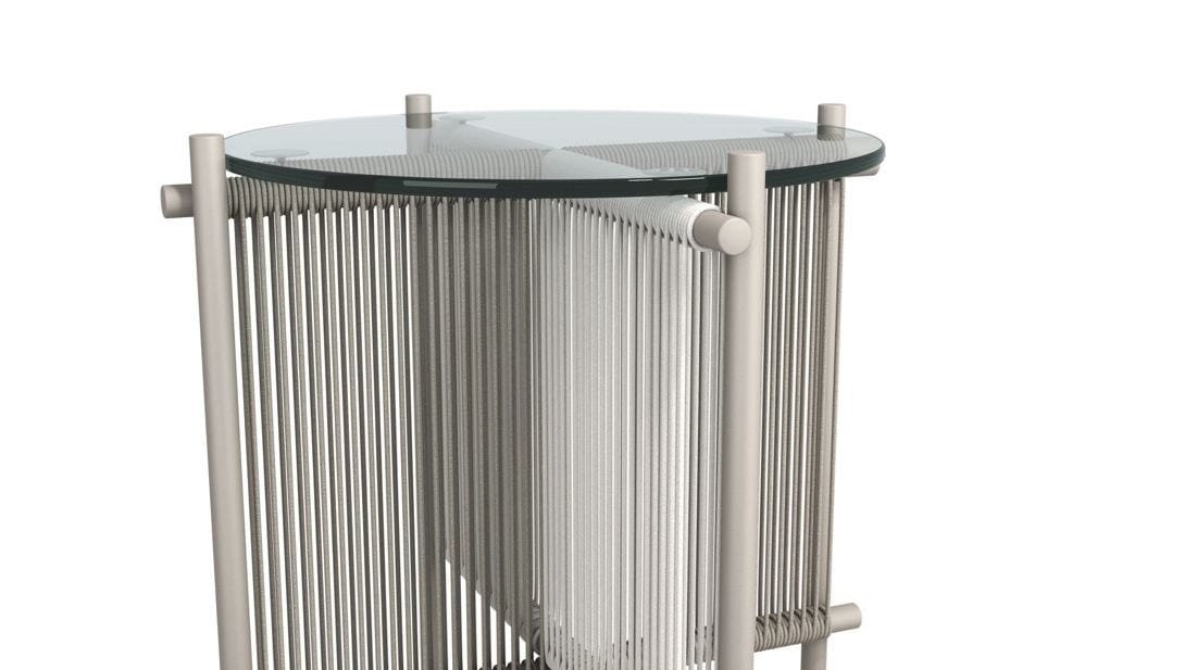 Круглый алюминиевый и стеклянный садовый столик ROCHE BOBOIS путешественник ARCH-00138051 - Вид №11