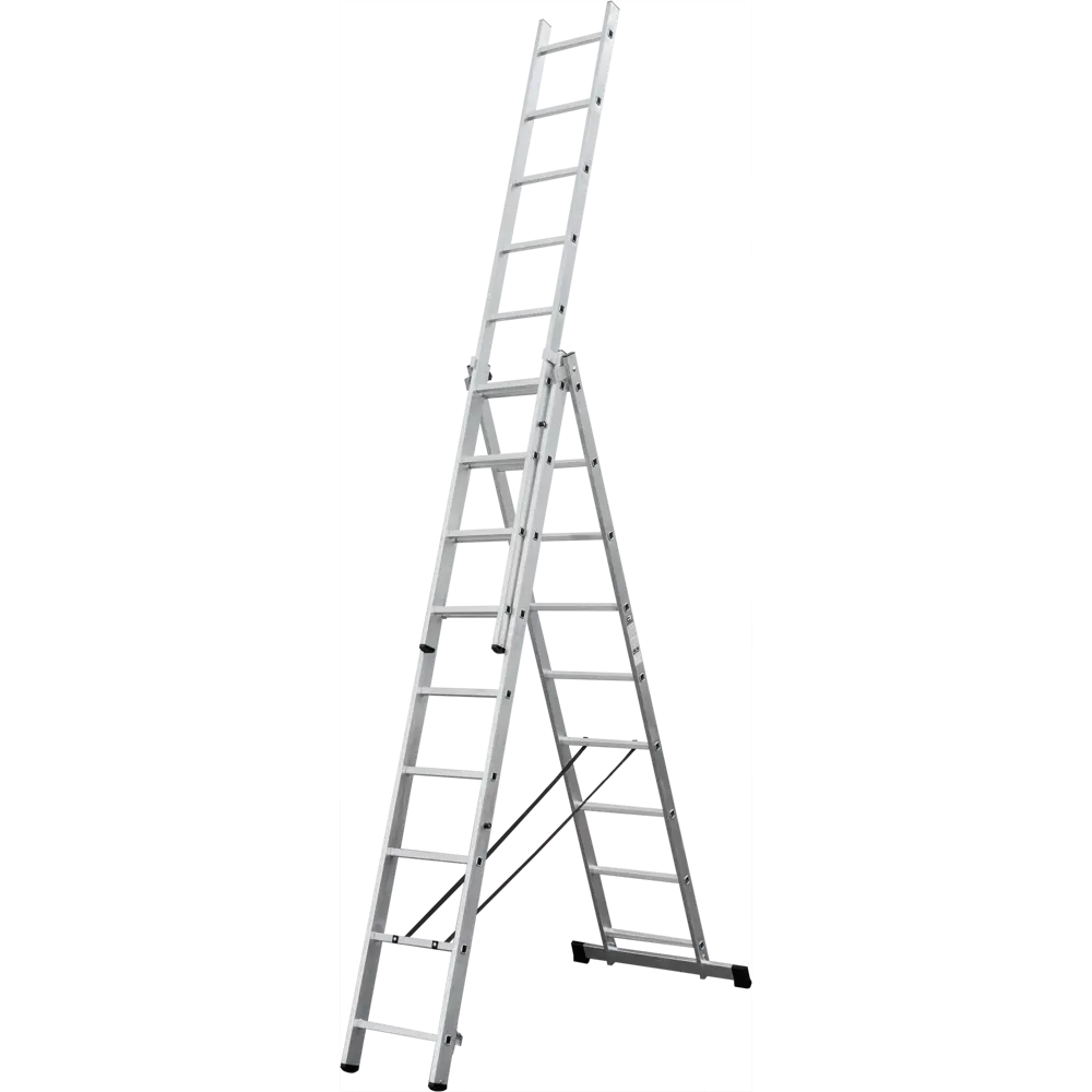 Лестница раскладная выдвижная 3-секционная Standers до 5.32 м 9 ступеней STLM-2096585 - Вид №1