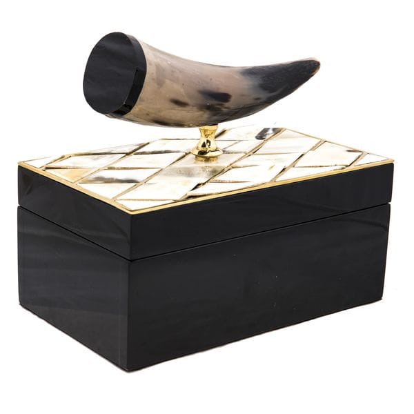 Шкатулка 24х18х14 см черная UNICO  255436 Чёрный;бежевый;золотой  - Вид №1