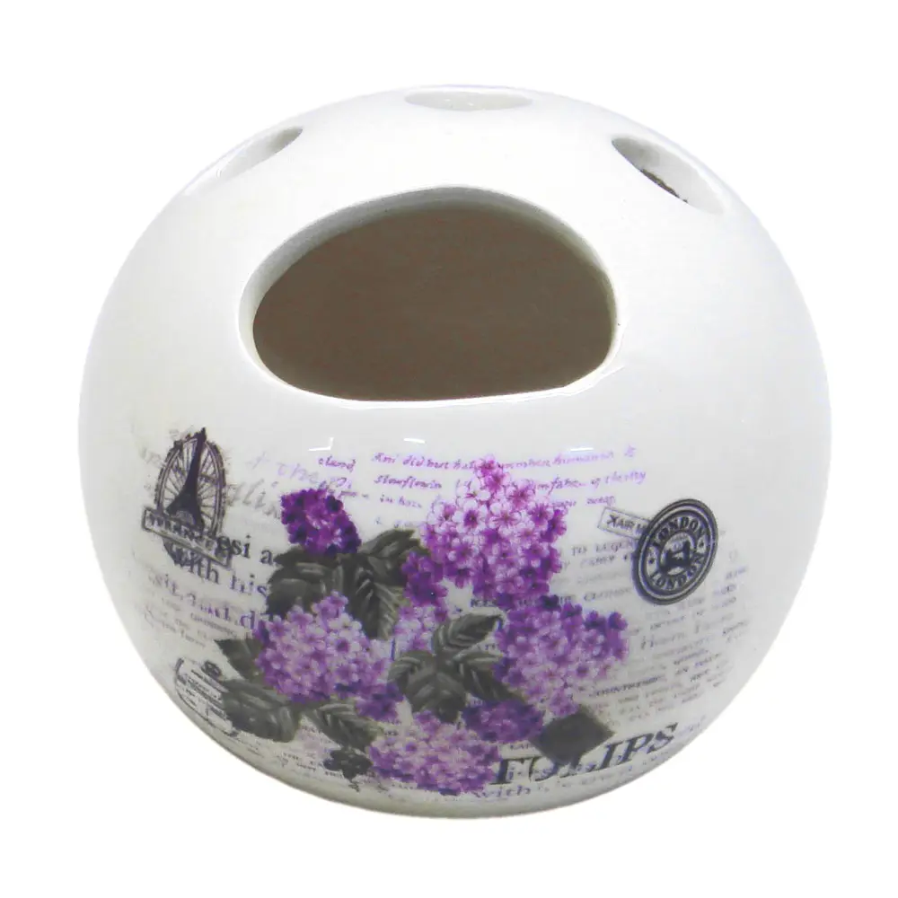 Стакан для зубных щёток настольный Vidage «Violetta» керамика цвет белый STLM-2152460