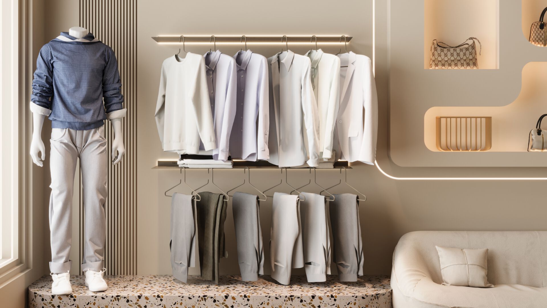 Алюминиевая полка со встроенным освещением Strackk WALL SHELF WITH LIGHT ALL AROUND ARCH-00078703 - Вид №5