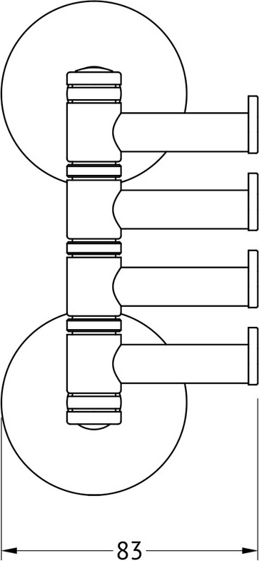 ELE 004 Крючок поворотный четверной ELLUX Elegance - Вид №1