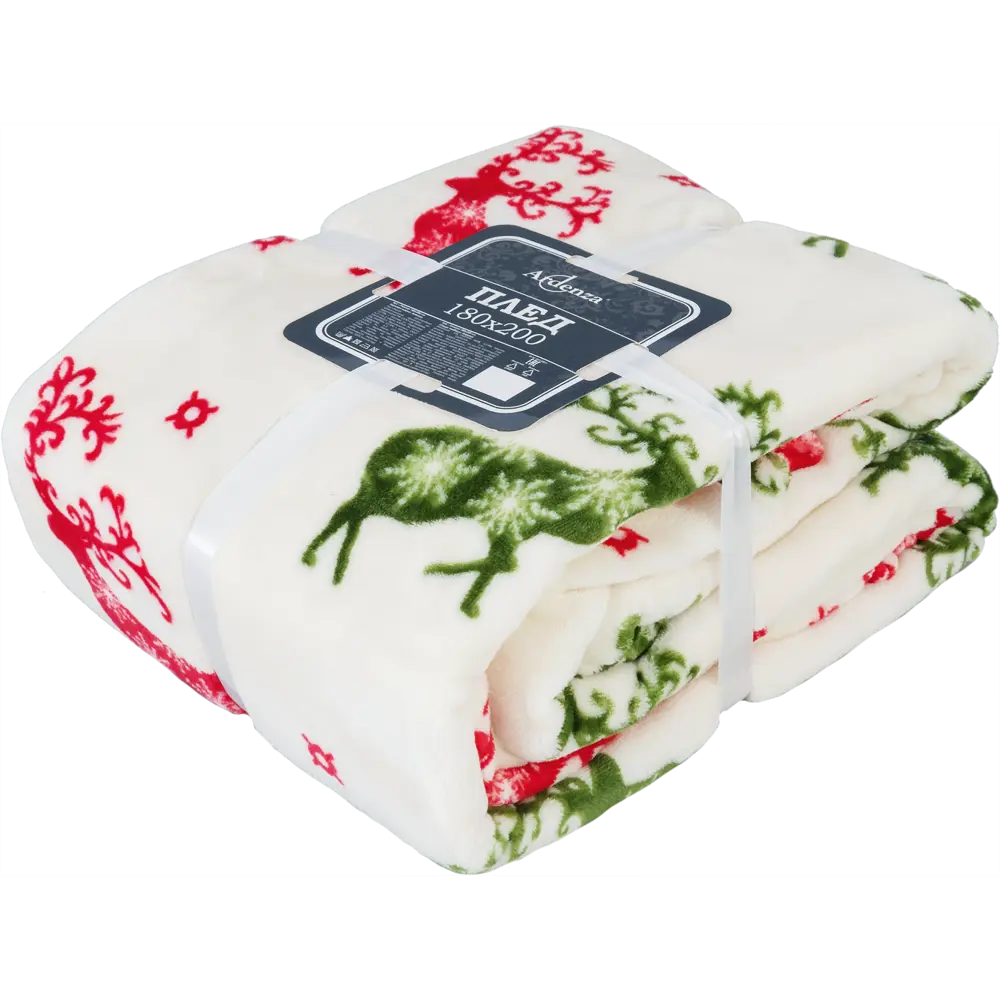 Плед "Олени и снежинки" 180x200 см фланель цвет мультиколор Santreyd нет STLM-2121827