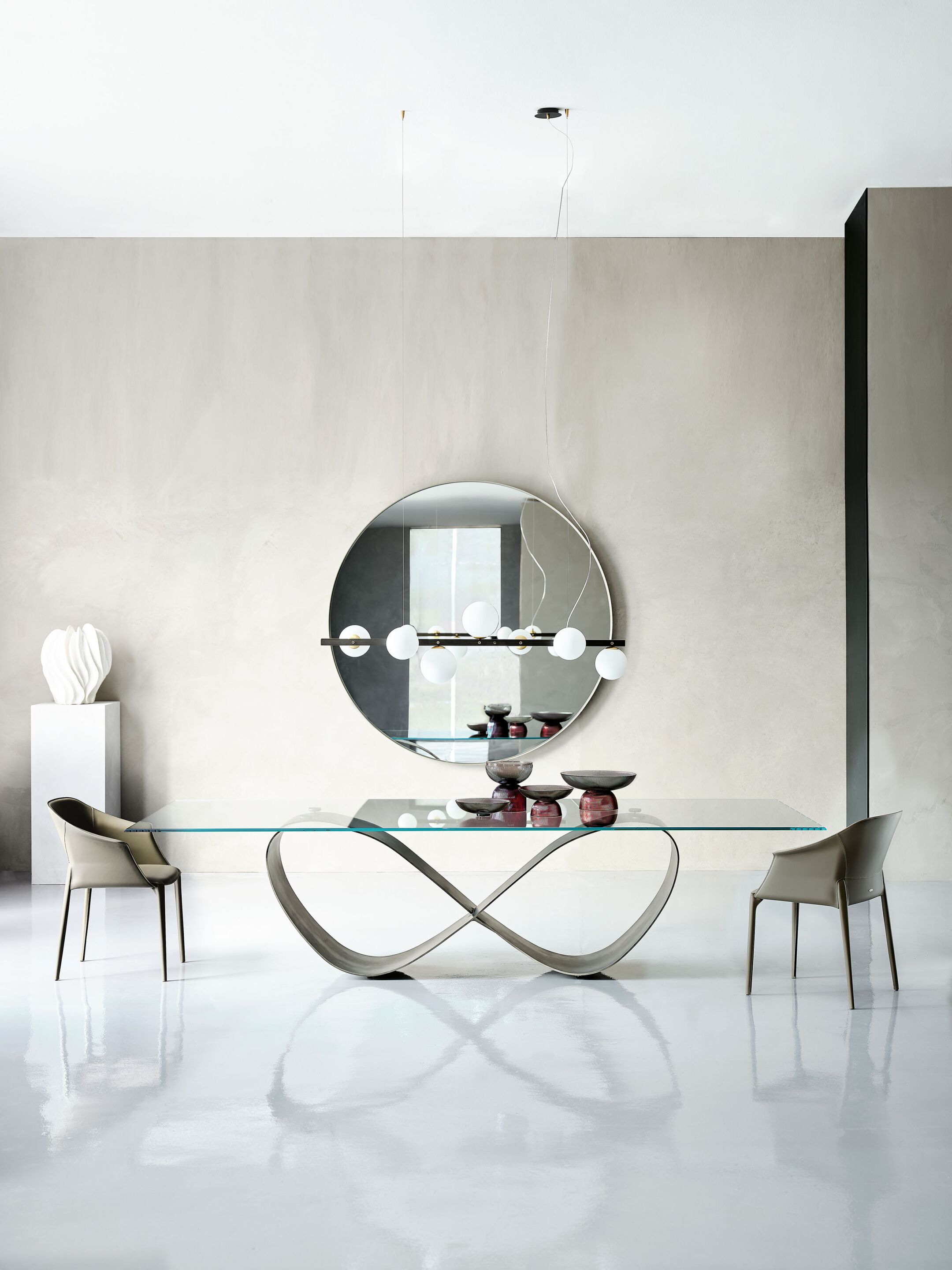 Прямоугольный стол из стали и хрусталя Cattelan italia Butterfly ARCH-00018693 - Вид №2