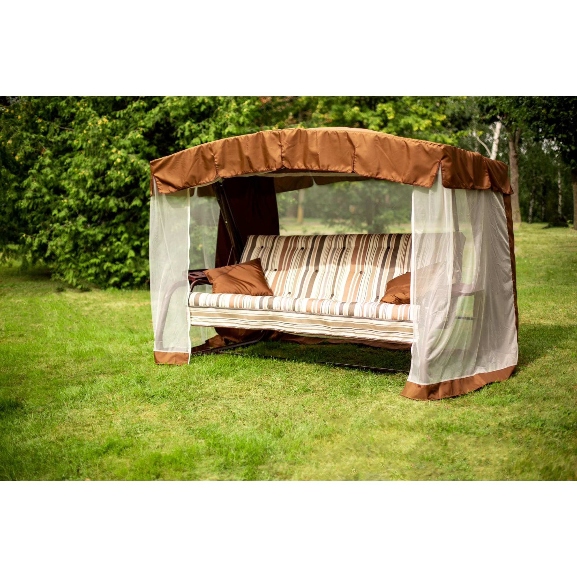 82120200 Качели садовые Саванна 4-х местные (до 320 кг) коричневый/бежевый Santreyd  - Вид №2