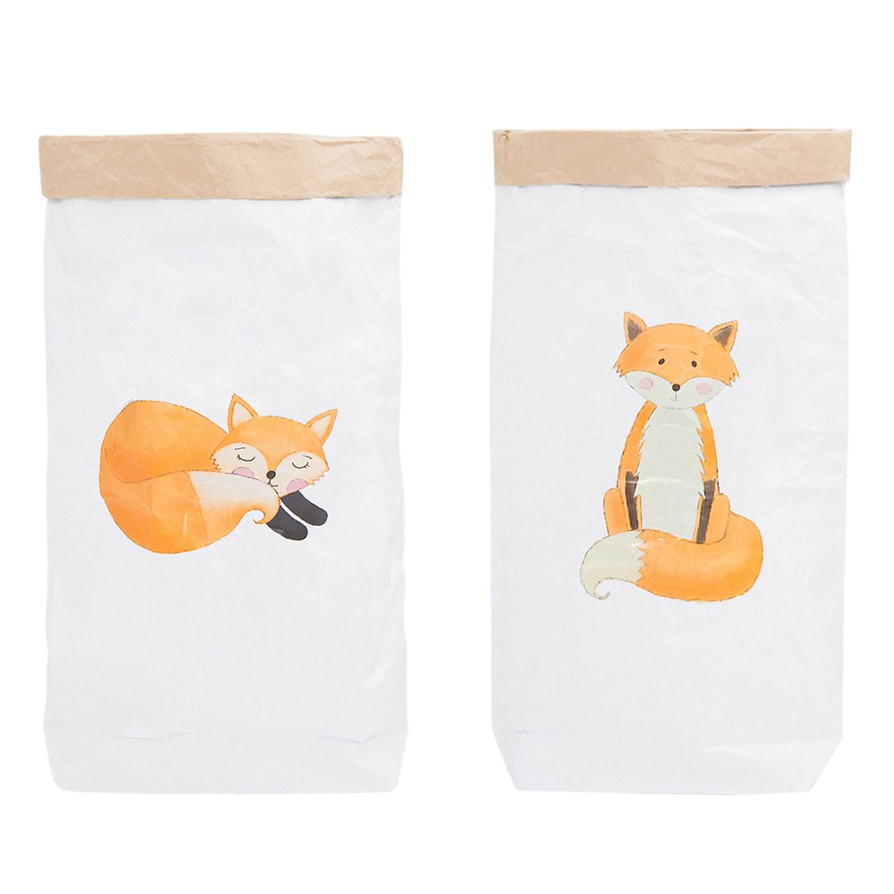 Эко-мешок для игрушек "Спящий лисенок" из крафт бумаги VAMVIGVAM  282017 Белый;бежевый Santreyd  - Вид №1
