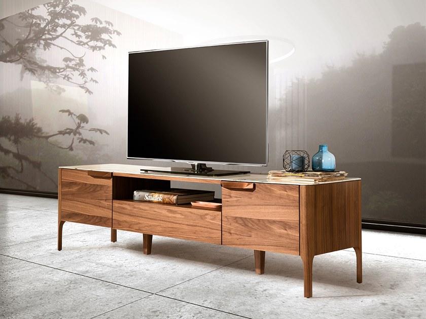 Angel Cerdá Низкая тумба под ТВ из шпона с распашными дверцами Nature life 3078 cp1806-tv Angel Cerda - Вид №4