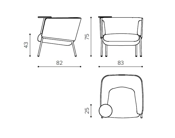 Кресло из ткани с подлокотниками True Design SHO LOUNGE ARCH-00067092 - Вид №21