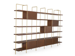 Книжный шкаф из тикового дерева и металла