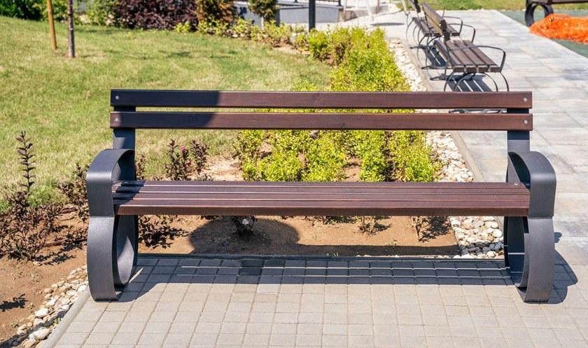 ENCHO ENCHEV - ETE Скамья из дерева и металла со спинкой  87  - Вид №2