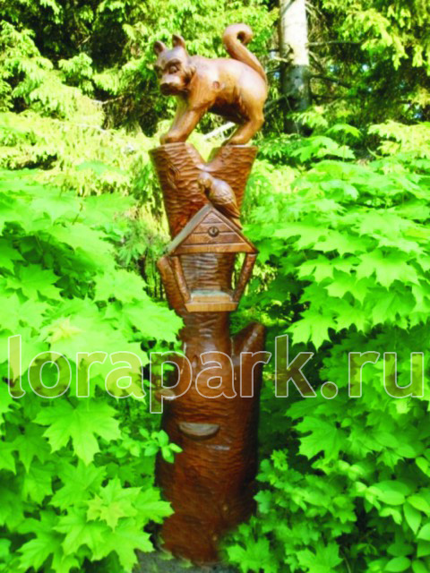 MK-KV01 КОТ на ветке, кормушка для птиц (дерево) LAB.Space 