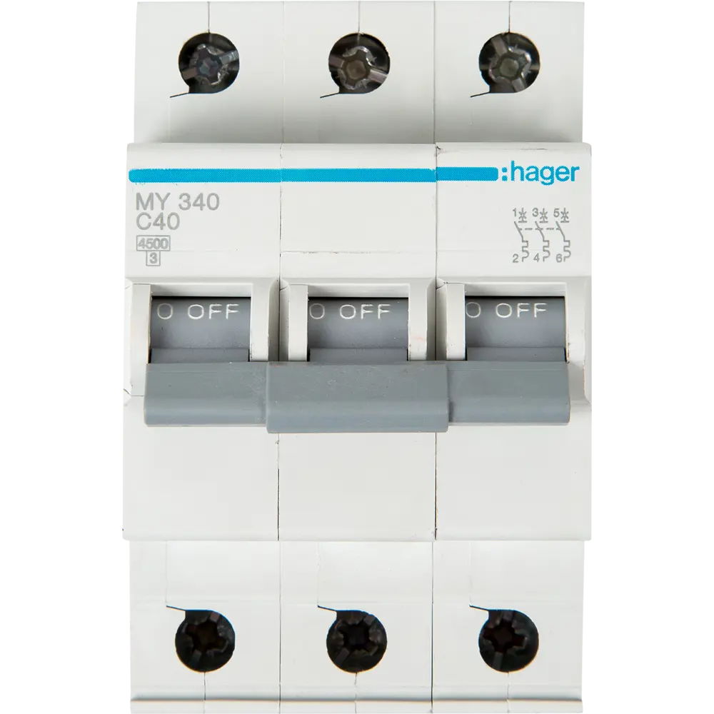 Автоматический выключатель Hager MY340 3P C40 А 4.5 кА STLM-2008522 - Вид №1