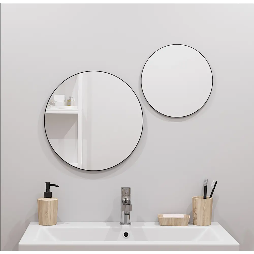 Зеркало Ferro Ø35 см цвет чёрный Santreyd STLM-2110266