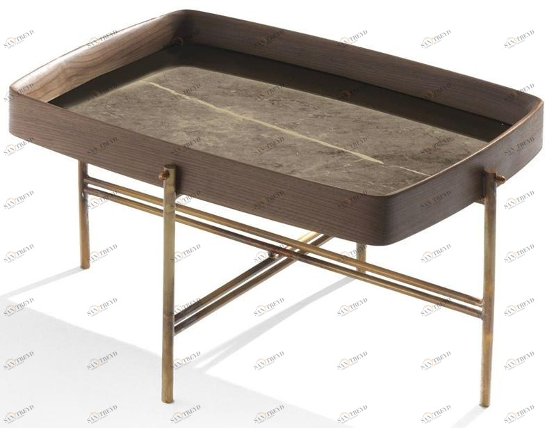 Frigerio Salotti Низкий прямоугольный журнальный столик с подносом sun-id-1402704