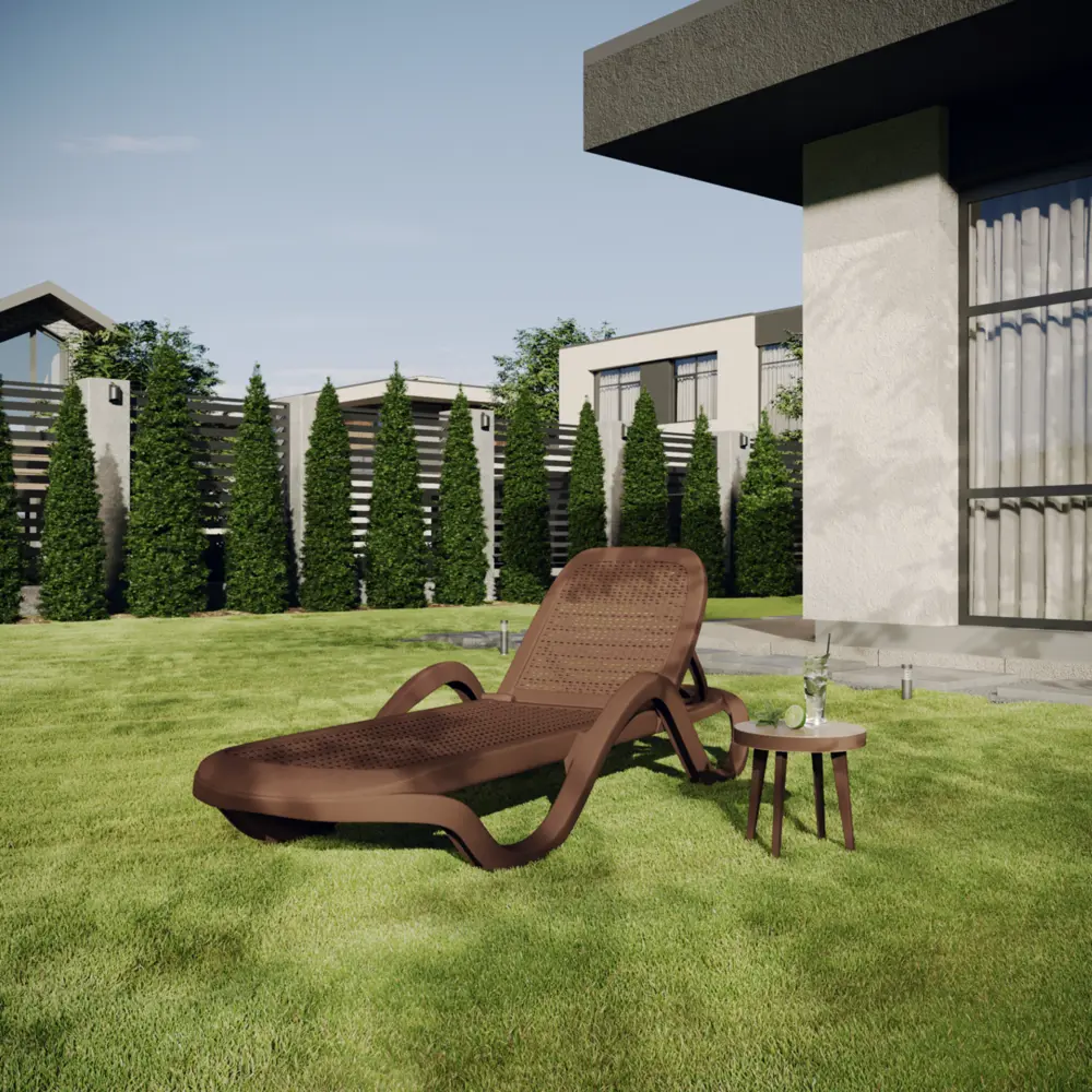 Шезлонг Capri 195x73x41 см пластик коричневый Santreyd STLM-2121540 - Вид №2