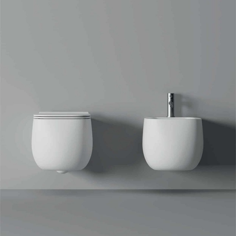 33130101.09 Биде подвесное 550х335х450 мм Alice Ceramica Nur Белый матовый - Вид №2