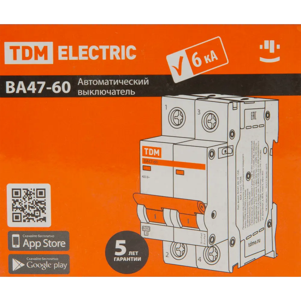 Автоматический выключатель TDM Electric ВА47-60 2P C25 А 6 кА SQ0223-0095 84399511 STLM-2094850  - Вид №4