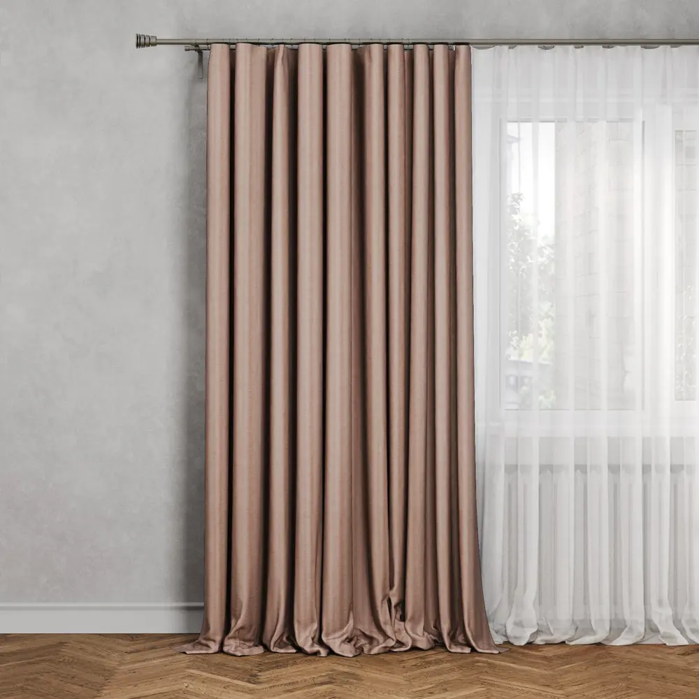 INSPIRE Looks - Розовая штора с лентой и скрытыми петлями 200×260 см 82735252