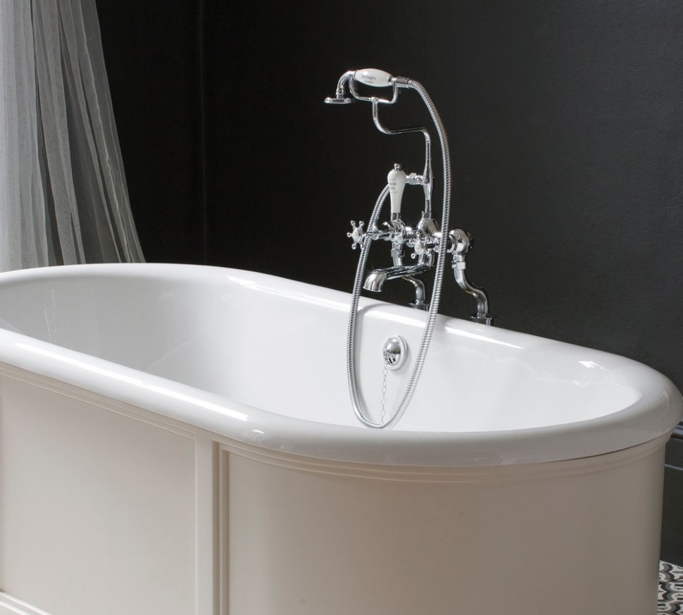 Смеситель для ванны с ручным душем, набортный [BI15]  Burlington T8-QT, T18, T3  - Вид №2