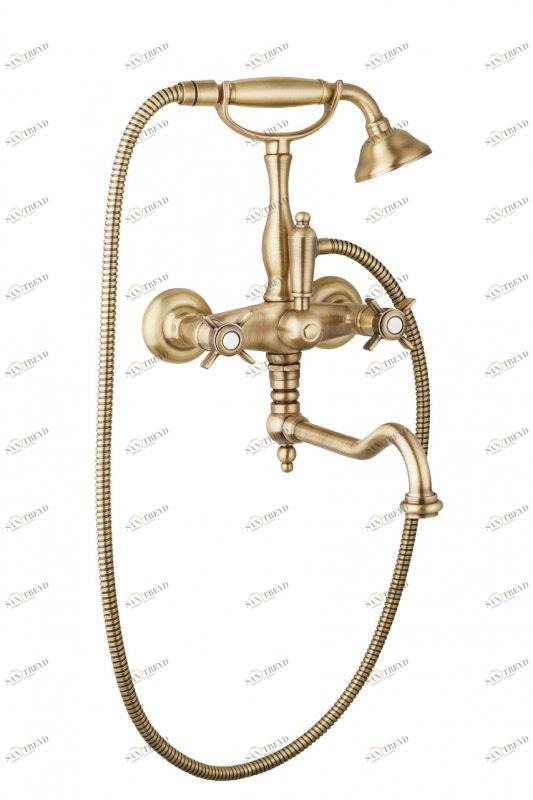 Смеситель для ванны с поворотным изливом с ручным душем, шлангом 150 см CEZARES LORD-VDF-02-M