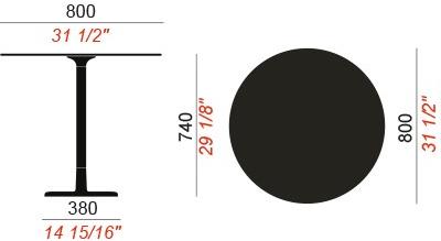 COLOS Круглый стол из крашеного металла и столешница из hpl Alfiere sun-id-1466920 - Вид №4