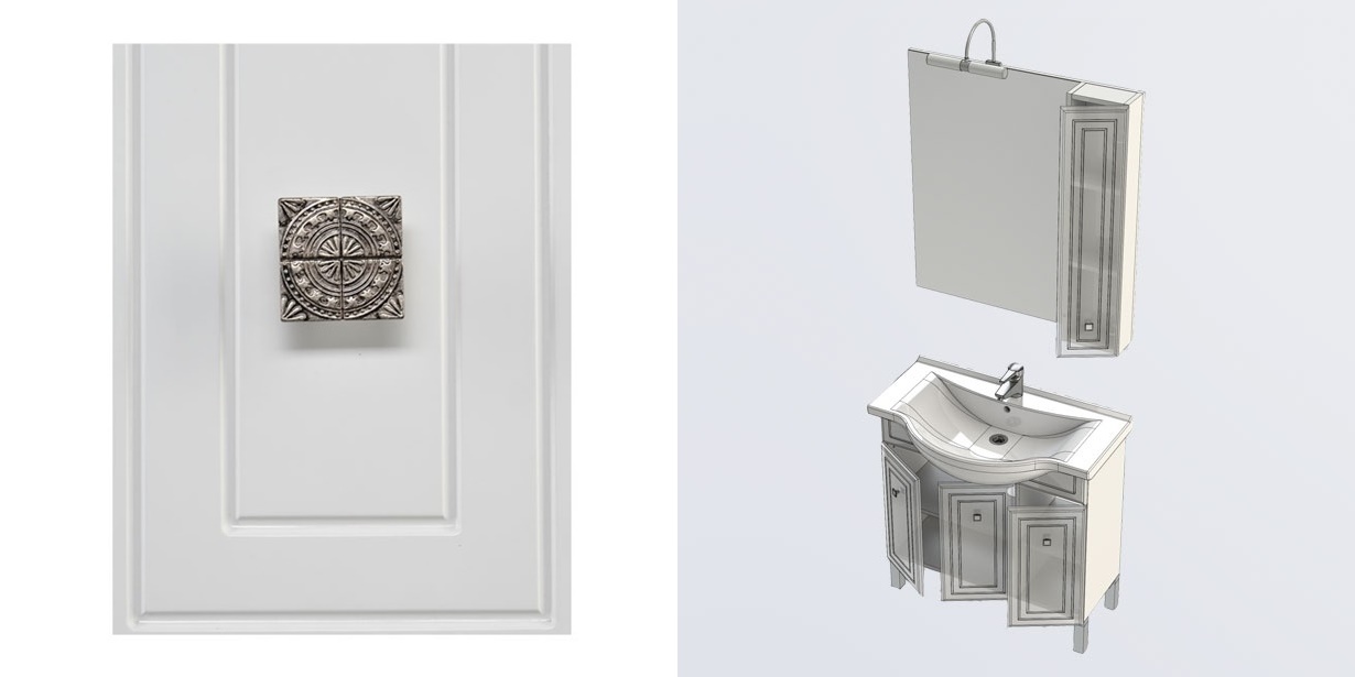 Комплект мебели Aquanet Стайл 85 белый (3 дверцы) 00181584 - Вид №3