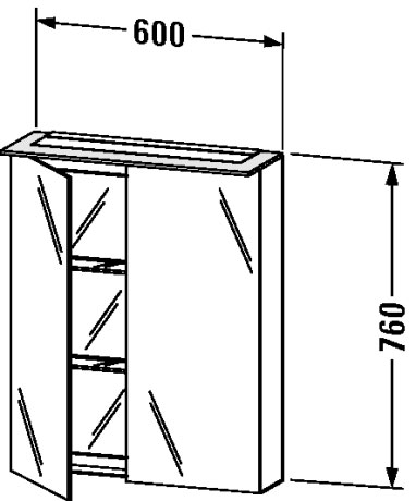 XL759207272 X-Large Зеркальный шкафчик Дуб брашированный, натуральный шпон Duravit - Вид №1