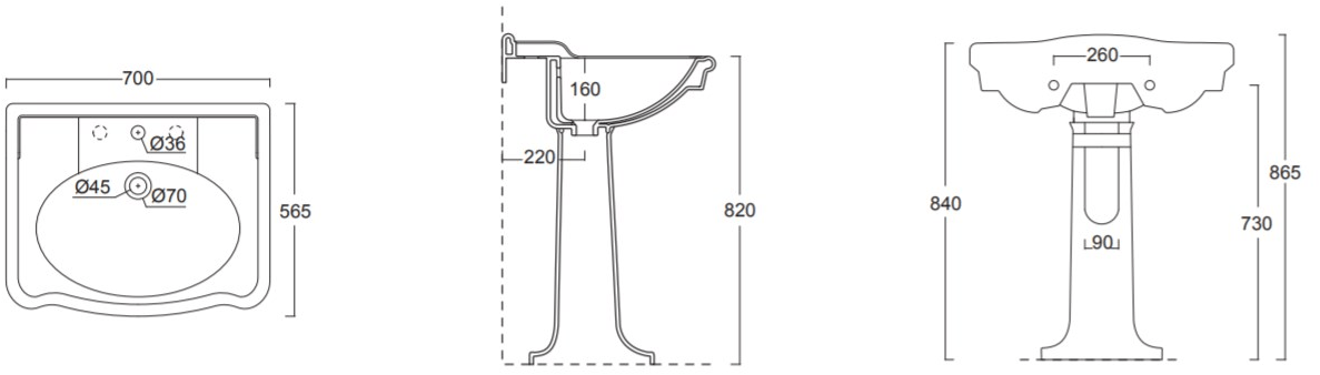 28260101,28230101 Пьедестал для раковины овальная Alice Ceramica Boheme - Вид №5