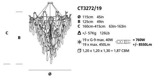 Serip Подвесной светильник из бронзы Aqua Ct3272/19 - Вид №1