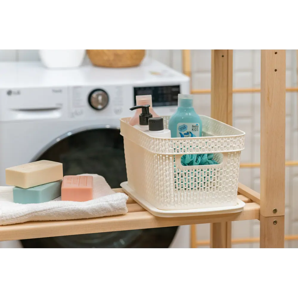 Корзина для хранения Плес 5л прямоугольная цвет белый Santreyd STLM-2108014 - Вид №5