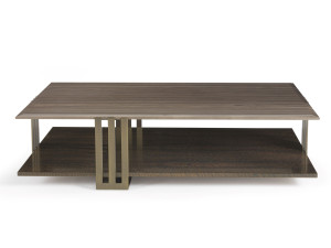 Низкий прямоугольный журнальный столик из эвкалипта