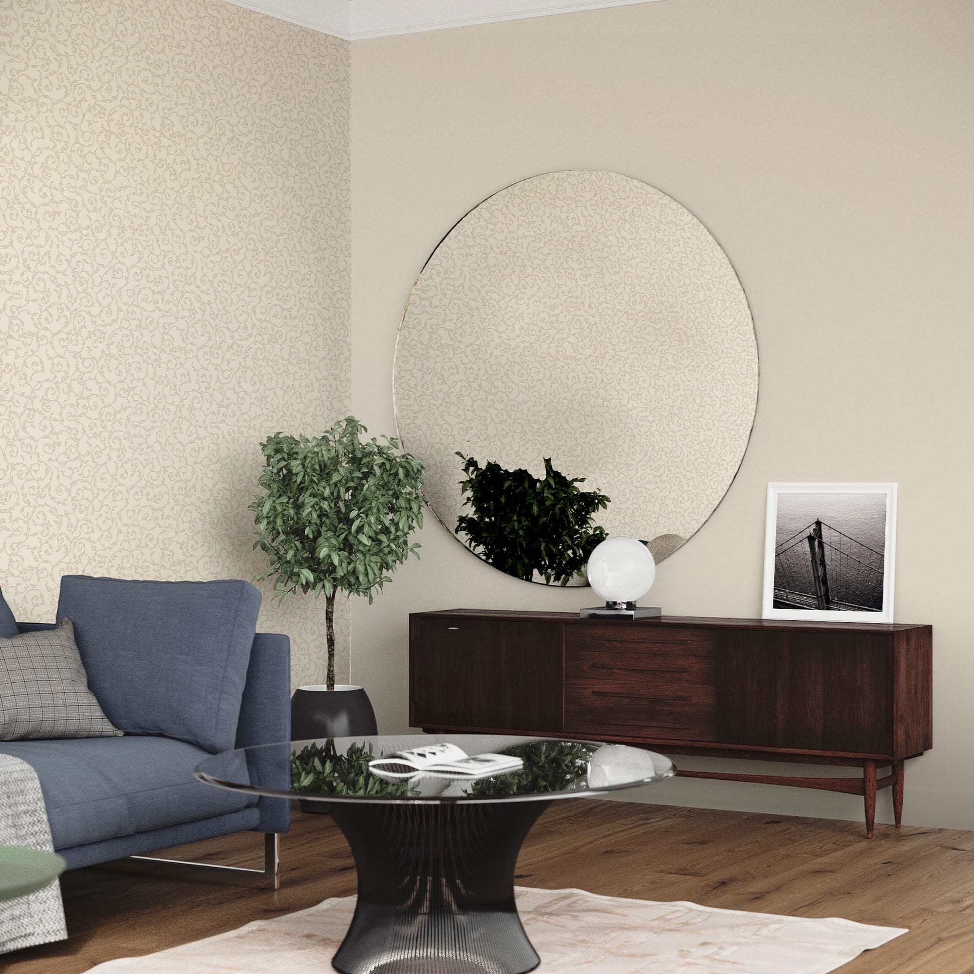 83684891 Обои флизелиновые Euro Decor бежевые 1.06 м 6007-01 Chloe Santreyd - Вид №3