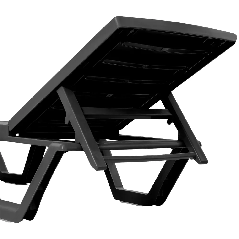 Шезлонг Атлант 184x62x33 см пластик цвет графит Santreyd STLM-2037381 - Вид №2