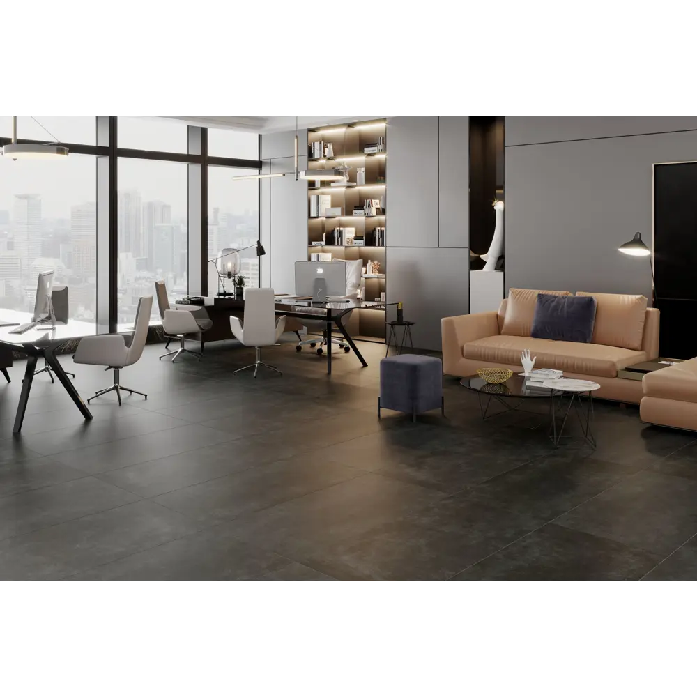 Керамогранит Concrete Anthra FP 120x60 мм 1.44 м² матовый цвет черный Santreyd STLM-2016410 - Вид №1