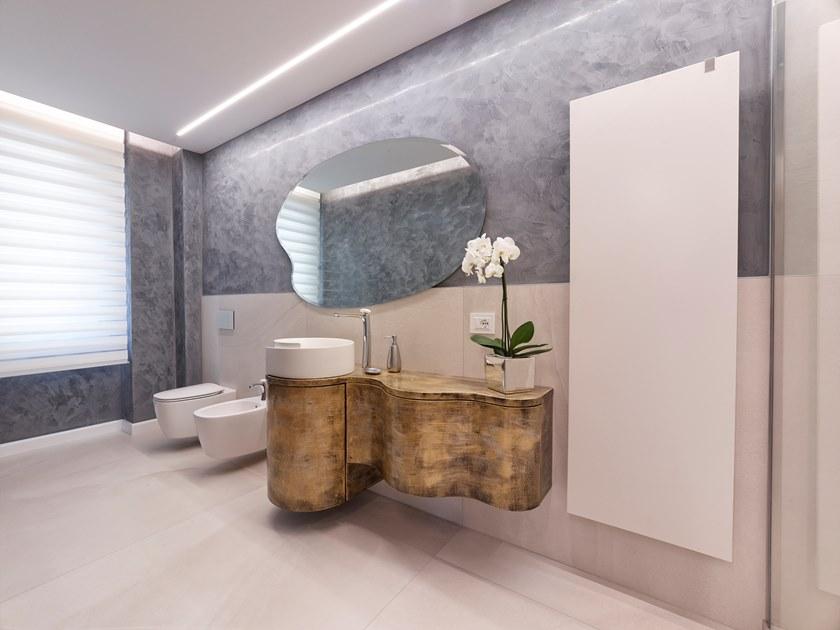 IndakoLab Подвесная тумба под умывальник из массива дерева с ящиками sun-id-1475488 - Вид №1