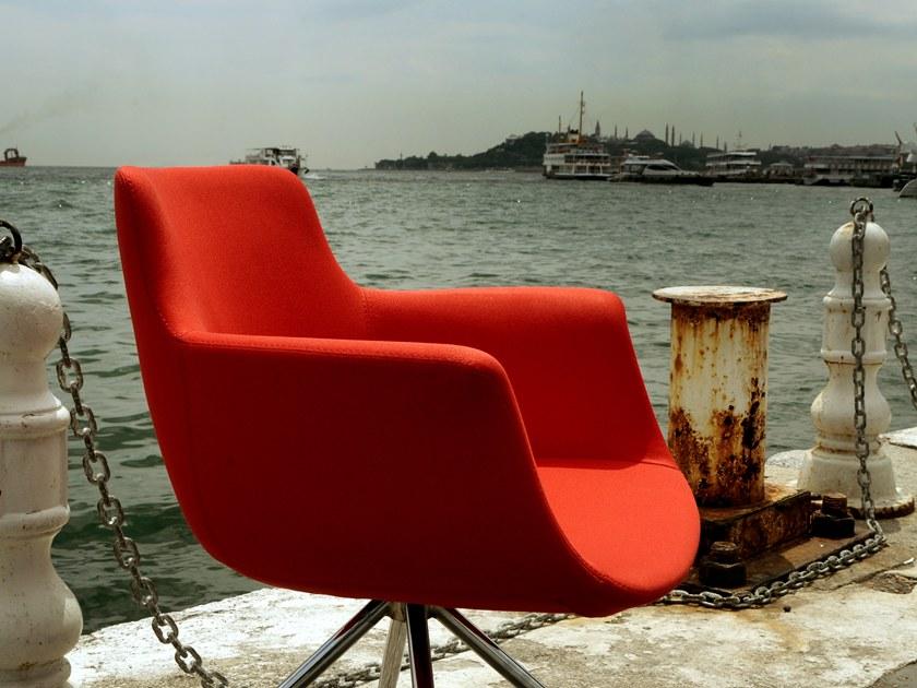 B&T Design Вращающийся стул на козелке из ткани с подлокотниками sun-id-1376250 - Вид №3