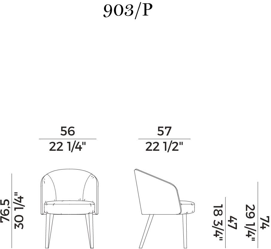 Potocco Стул из ткани с подлокотниками Lèna 903/p Lena - Вид №4