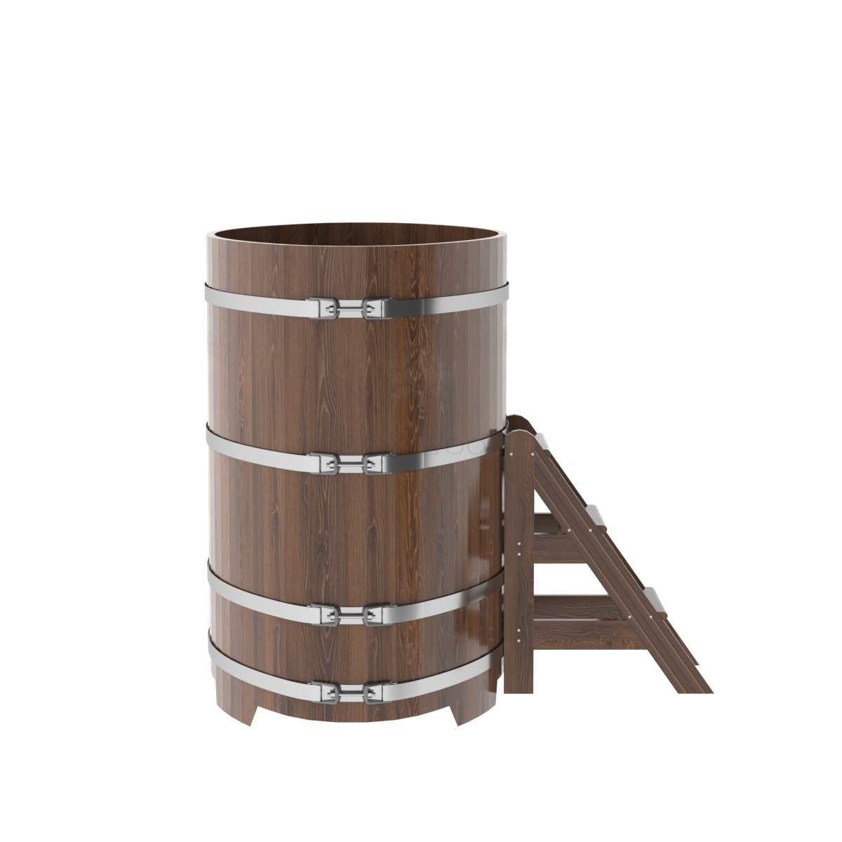 1296 Купель овальная из дуба 0,92х1,66х1,4 морёная Alyarus  - Вид №2