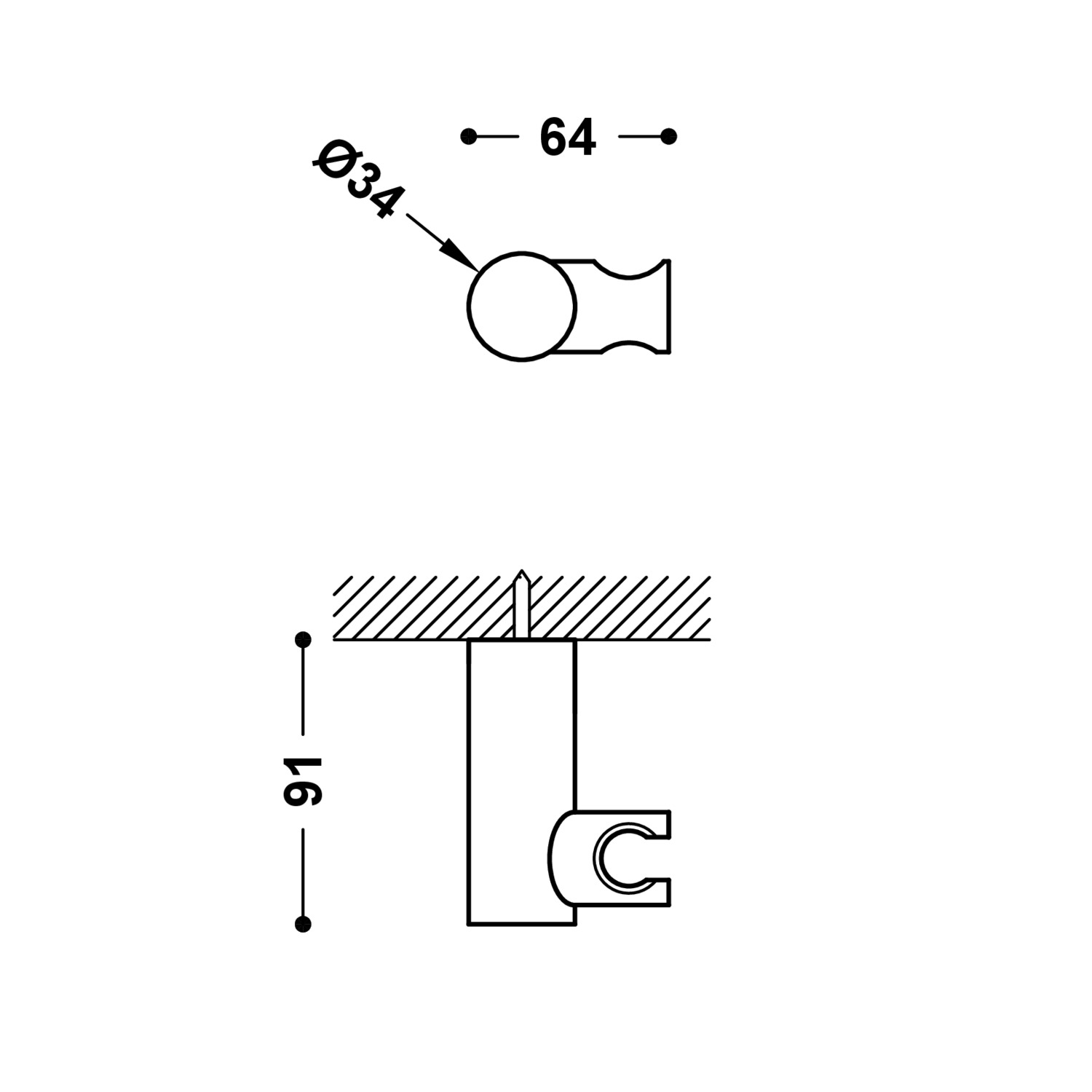 Регулируемая подставка для ручного душа-06183901AC TRES Showers - Вид №1