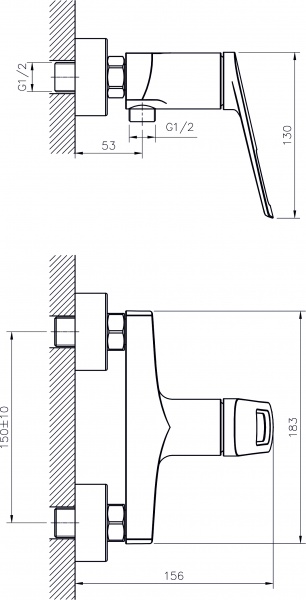 Смеситель для душа Rush Socotra ST1235-63 хром 11521142 - Вид №1
