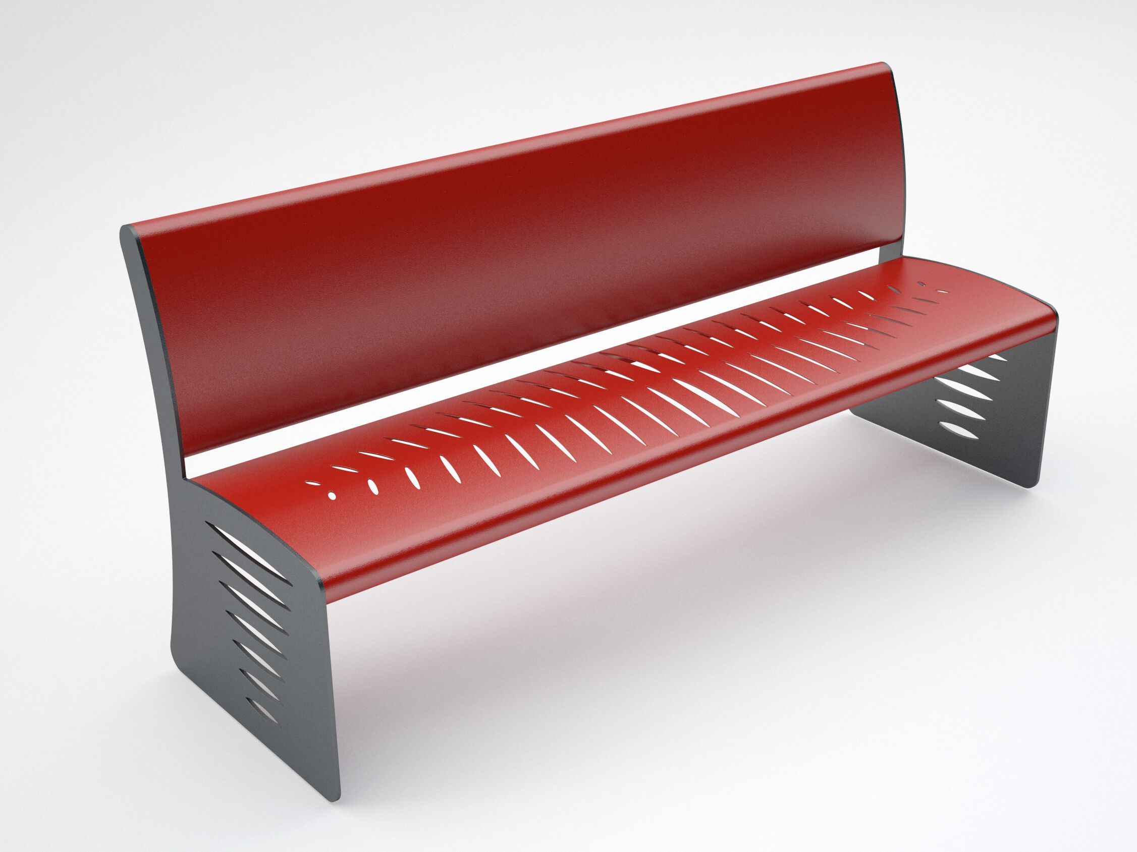 Стальная скамья со спинкой CITYSì перо ARCH-00104598