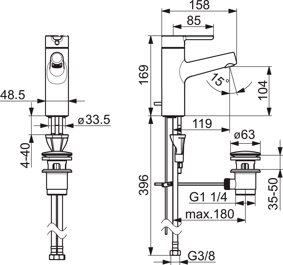 Oras 3000F Смеситель для умывальника 3000F Inspera Хром  - Вид №3