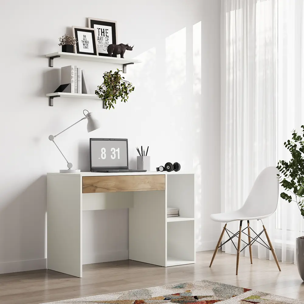 Стол письменный 110x75x50 см ЛДСП цвет белый лед/таксония Santreyd STLM-2173121 - Вид №6