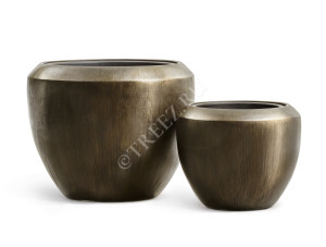 41.3321-07-046-GRP-56 Кашпо  Effectory - серия Metal - Чаша Design - Чернёная бронза Цветочная коллекция