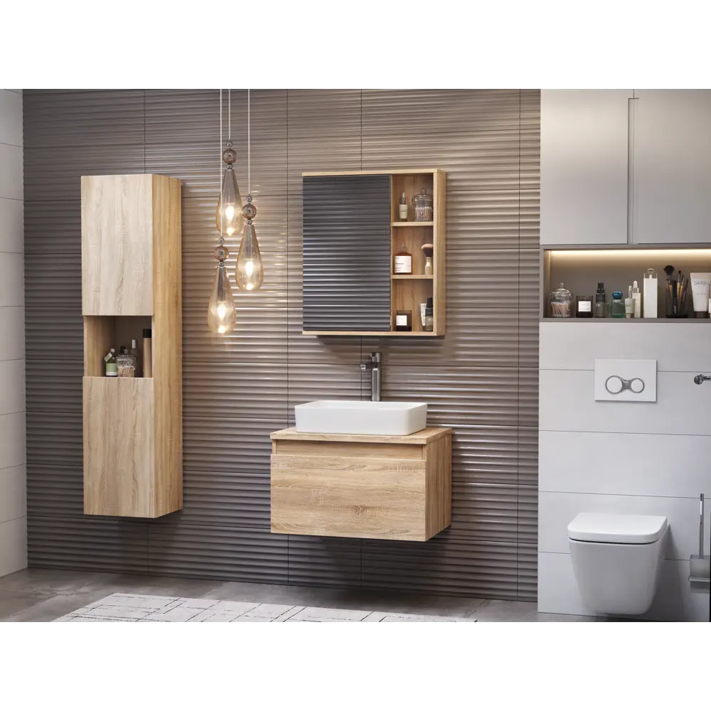 Пенал для ванной VIGO Matteo с плавным закрыванием в цвете дуб сонома 84796488 STLM-0055253 - Вид №7