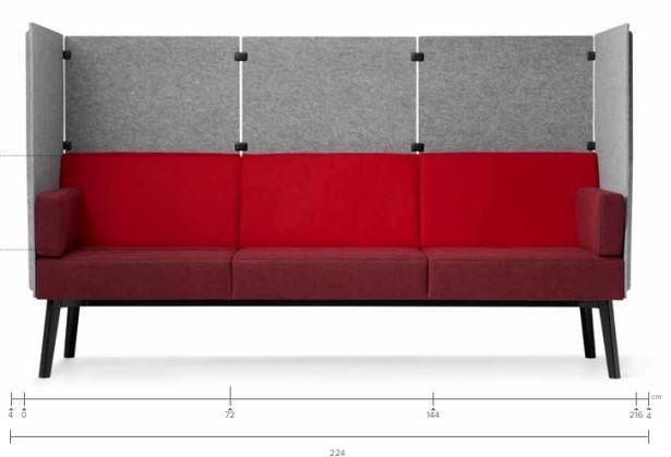 Dauphin Диван из ткани с высокой спинкой Reefs Rf 0693 - Вид №2