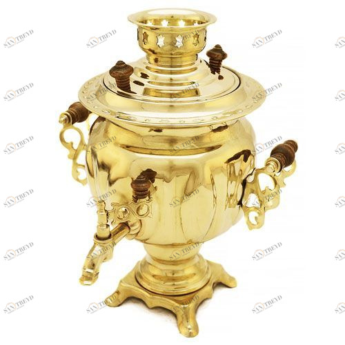 Самовар электрический 3 л. (овальный) покрытие латунь Santreyd 2673