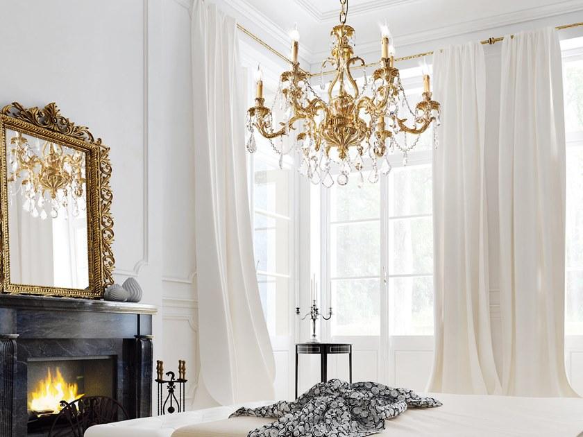 Possoni Illuminazione Французская золотая люстра с пластинами swarovski® Marilyn 790/6+3-sw/p - Вид №1